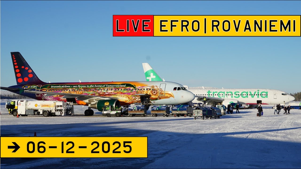 🇫🇮 🔴Live Winter Planespotting from Rovaniemi Airport in Lapland [RVN/EFRO] 🌨❄️🎅