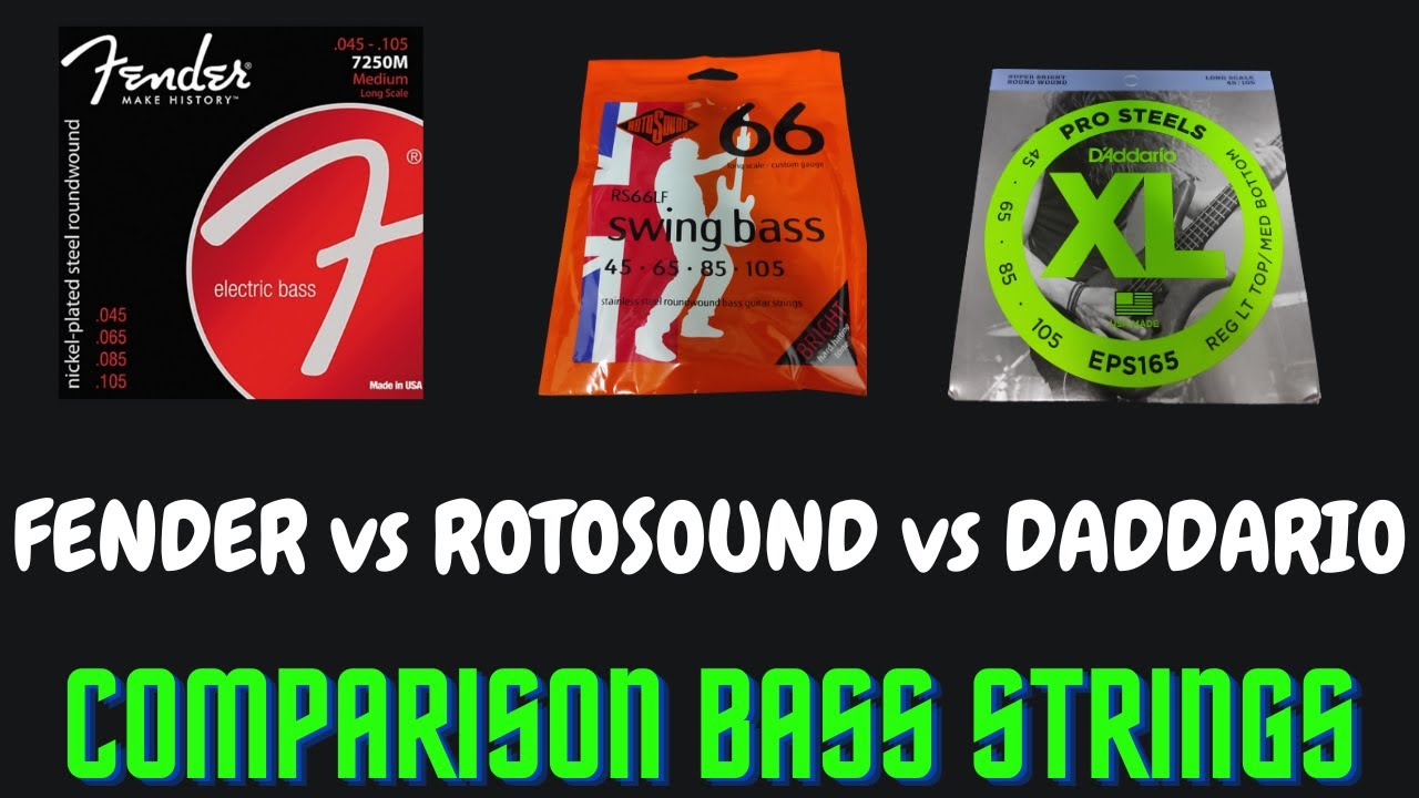 Fender vs Rotosound vs D'addario - Comparison Bass Strings (with Fender jazz bass am pro2)