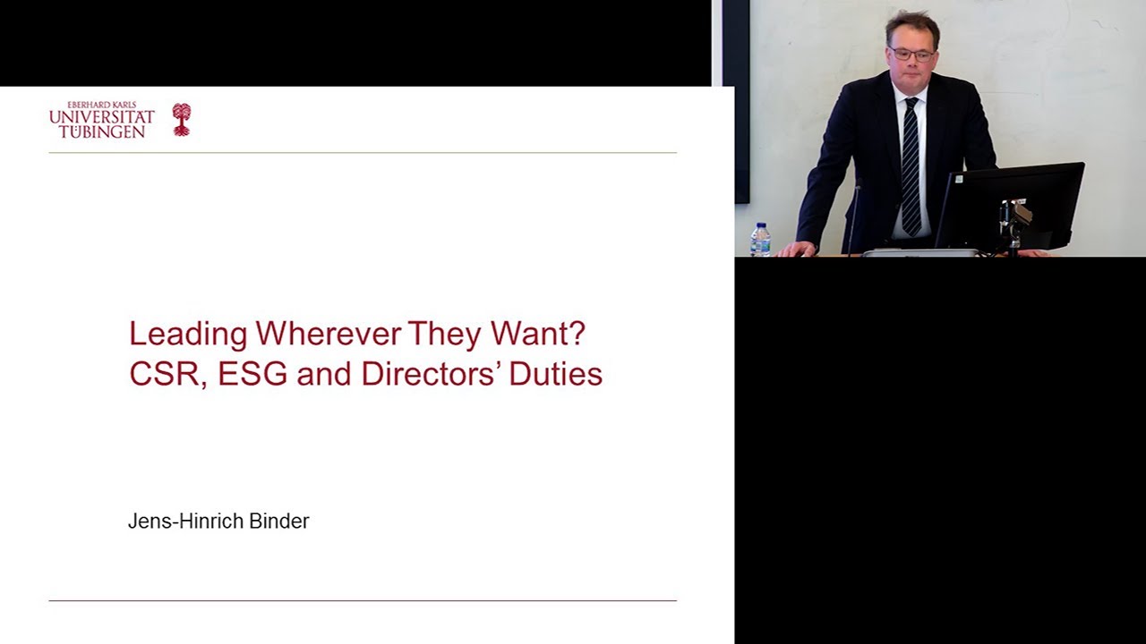 Leading Wherever They Want? CSR, ESG and Directors’ Duties: 3CL Seminar