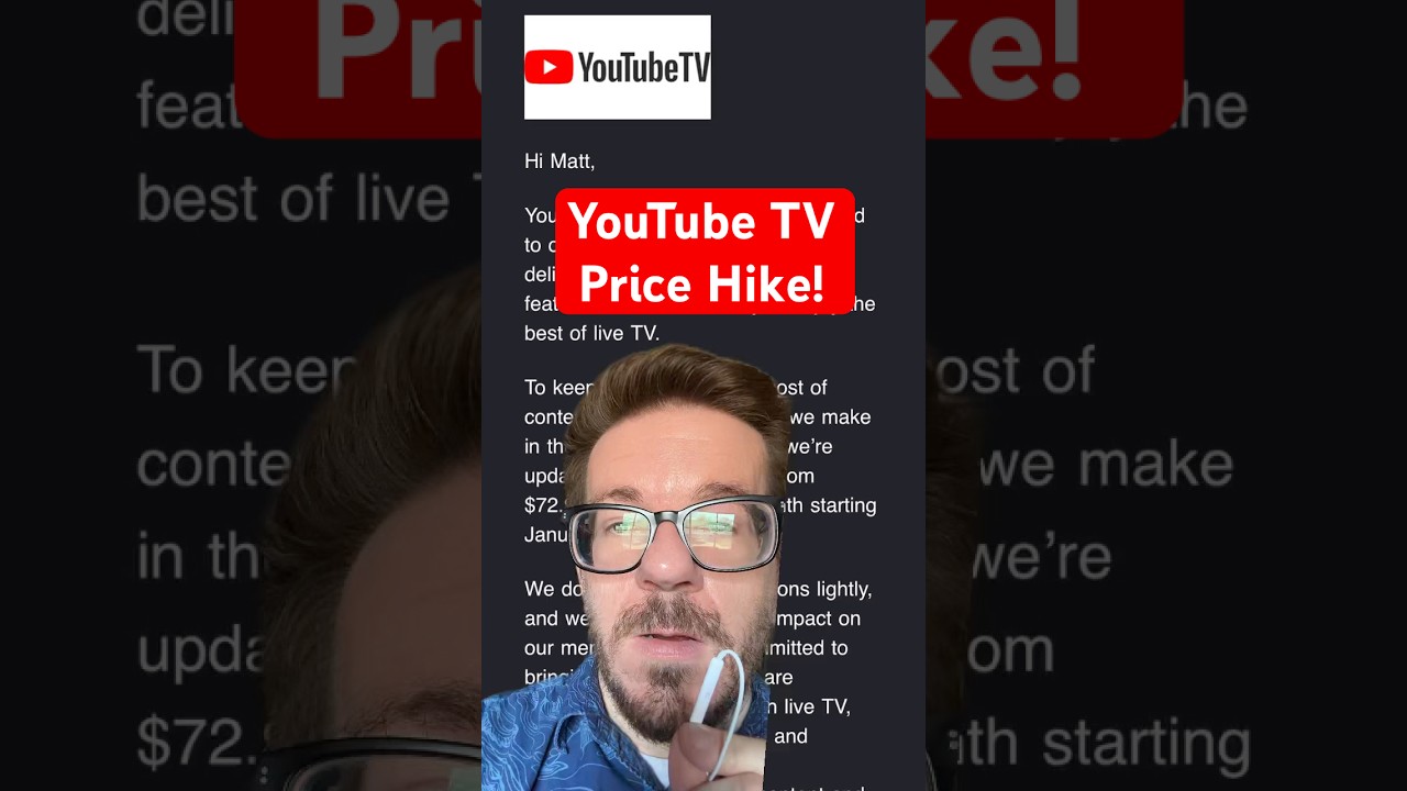 The price for YouTube TV is going up in January 2025 #youtubetv #streamingtv
