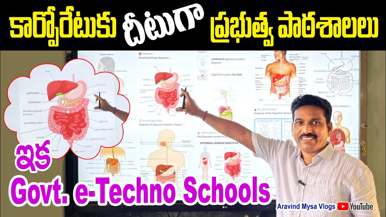 Govt e-Techno Schools | Digital classes | teaching through Interactive Flat Panel