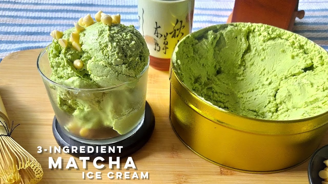 Easy Matcha Ice Cream | Only 3 Ingredients | Homemade Matcha Ice Cream