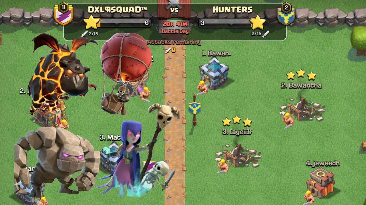 6 Stars!! CWL Day 2 Attacks!! #clashofclans #coc 