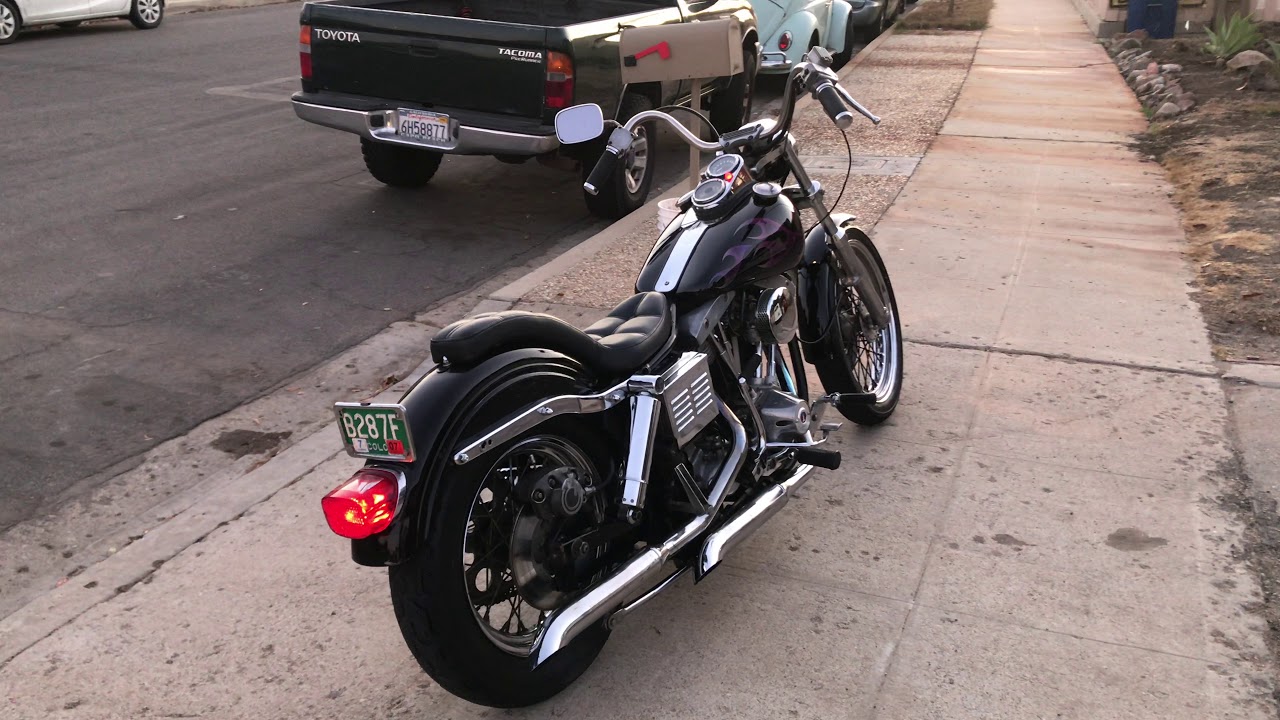 1976 Harley Shovelhead Superglide FXE Custom, cold start