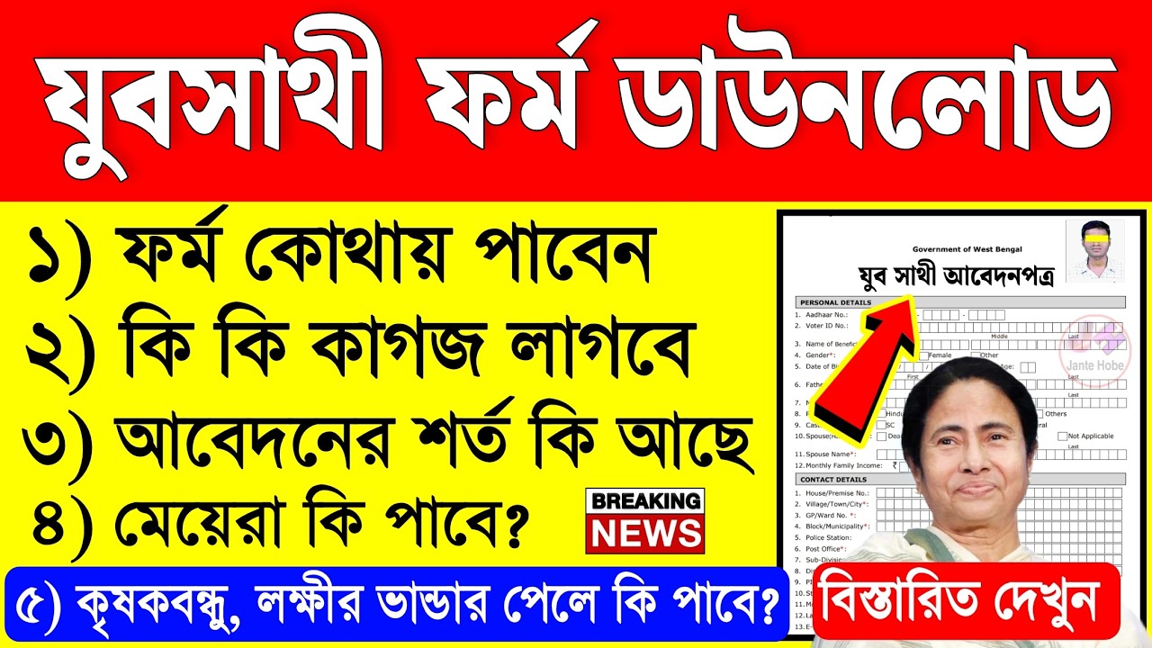 যুবসাথী ফর্ম ডাউনলোড । কারা টাকা পাবে, কারা পাবেনা, কি কাগজ লাগবে | jubo sathi prokolpo form fill up