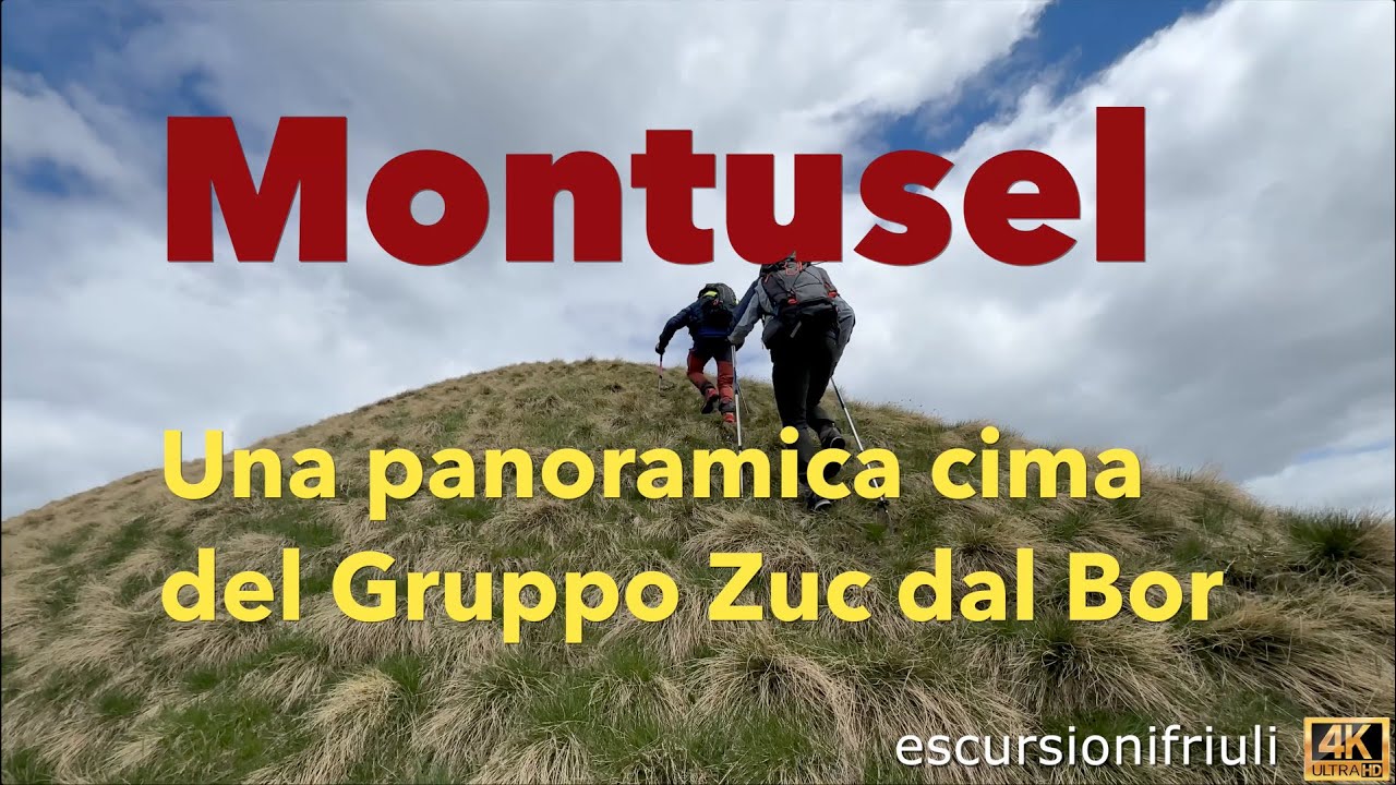 159 Montusel da Plagnis (4K) cima dalla quale si gode un ampio panorama sulle Carniche e le Giulie