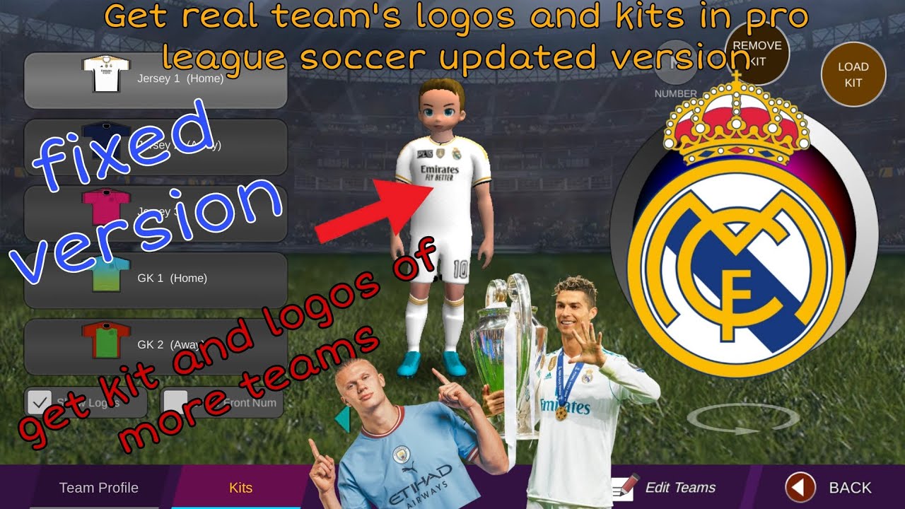 how to get real football⚽️clubs logos and kits in pro league soccer (updated version)