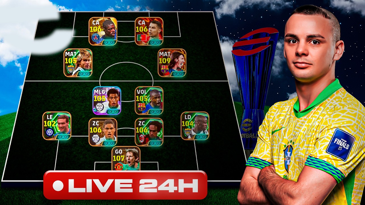 CAMPEÃO MUNDIAL JOGANDO EFOOTBALL LEAGUE! LIVE 24 HORAS?