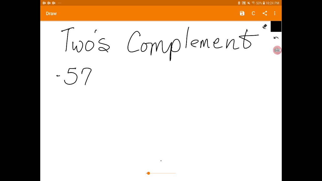 Convert a negative integer to binary using Two's Complement.