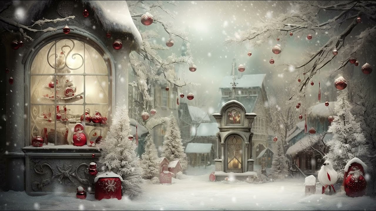 TV Art Screensaver | Enchanted Snowing Christmas Decoration