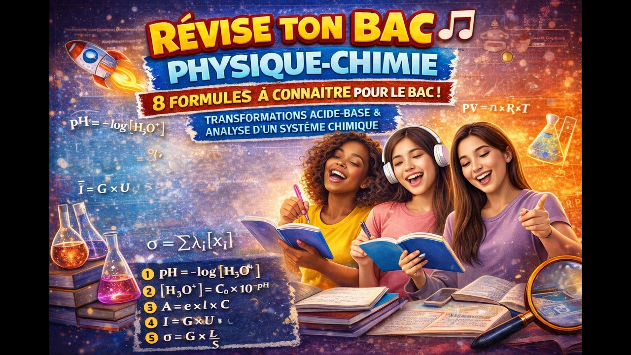 8 formules essentielles sur acide-base et l’analyse d’un système chimique par une méthode physique.