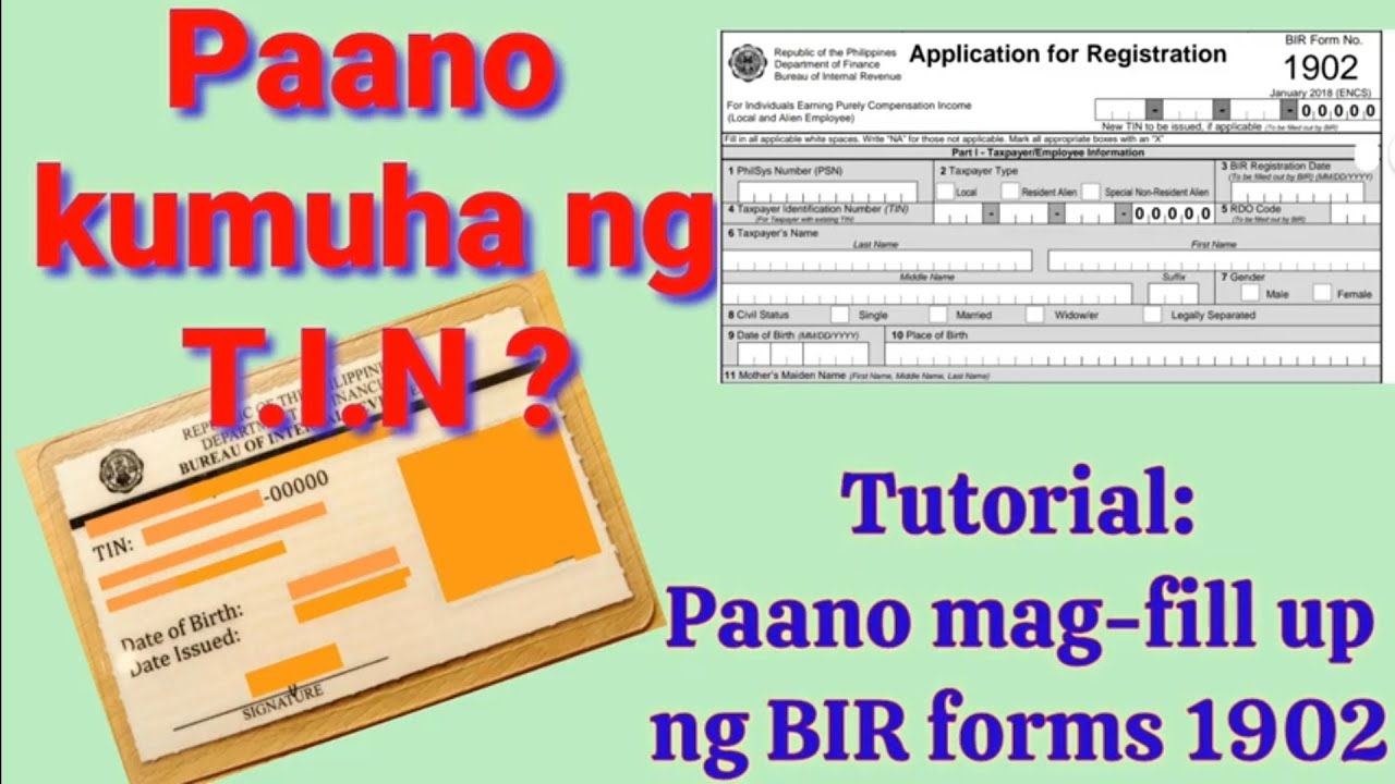 TIN ID: Paano kumuha ng TIN ID+ How to fill up BIR form 1902