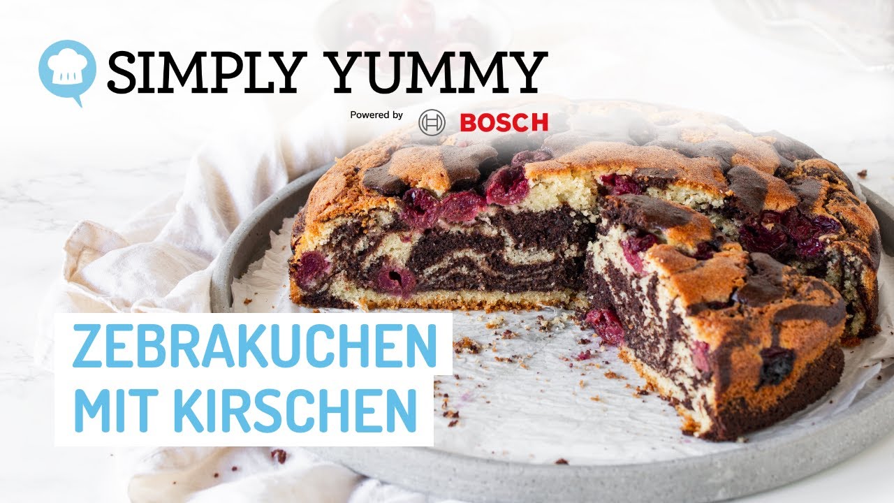 Zebrakuchen mit Kirschen 🍒😍 | SIMPLY YUMMY Rezepte