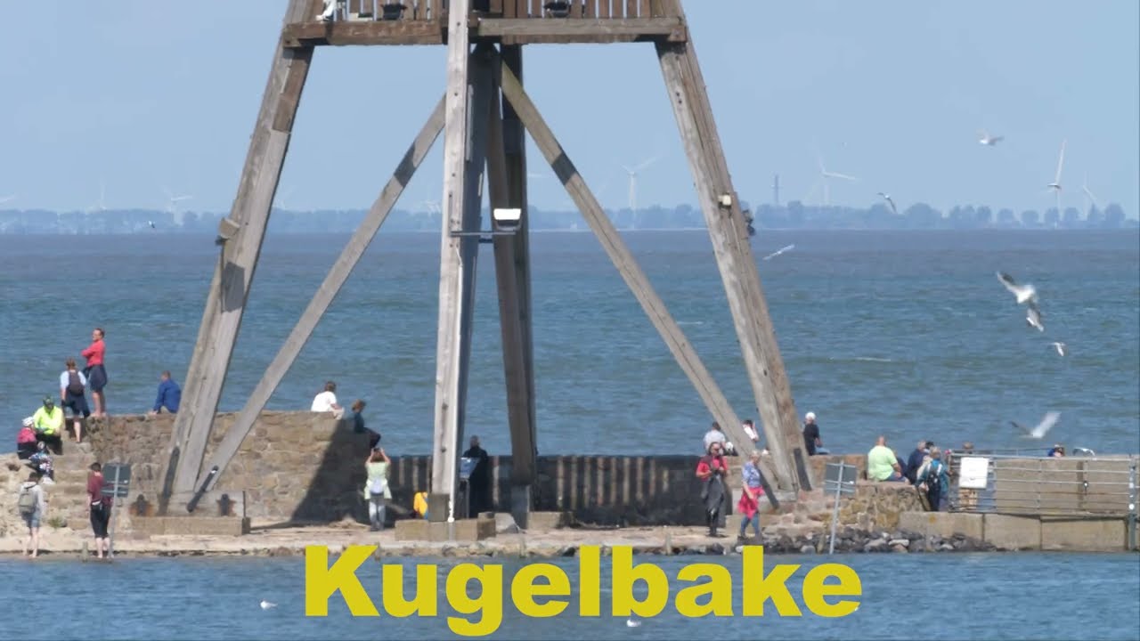 Kugelbake, Cuxhavven Germany high tide  - 4K