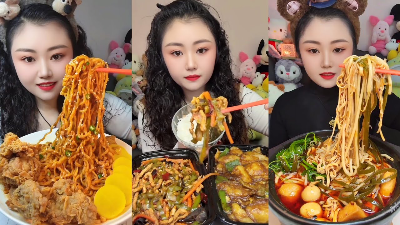 Chinese Spicy Fire Noodles Mukbang Eating | 불닭볶음면 먹방 | 매운라면/짜장면/생라면 먹방 | 중국면 계란 먹방 ASMR
