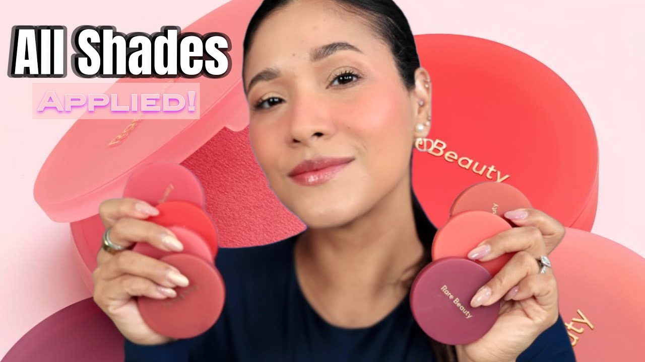 All Shades swatched and applied! RARE BEAUTY MATTE BOUNCY BLUSH |