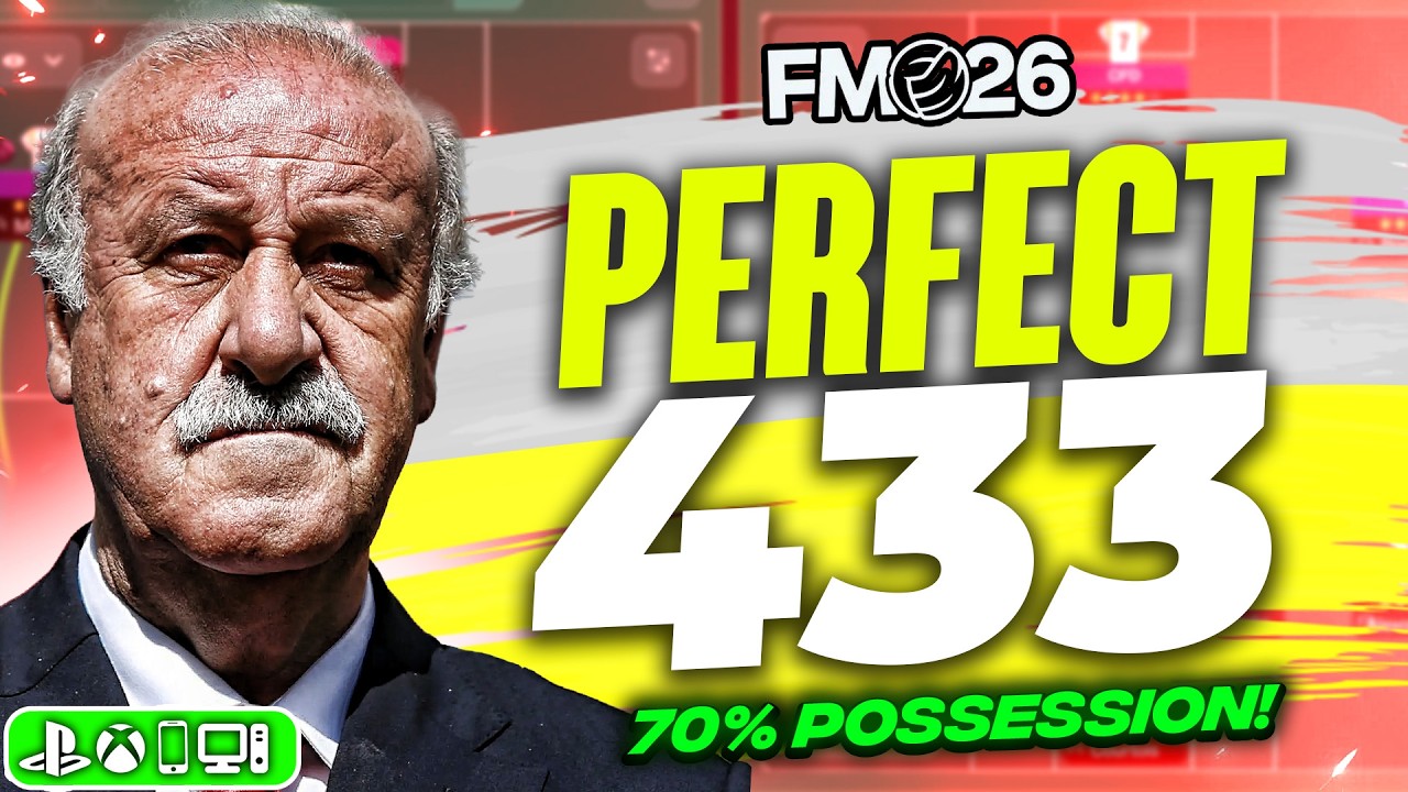 Идеальная тактика FM26 433 &mdash; тактика, основанная на 70% владении мячом в FM26 | Лучшие тактики FM26