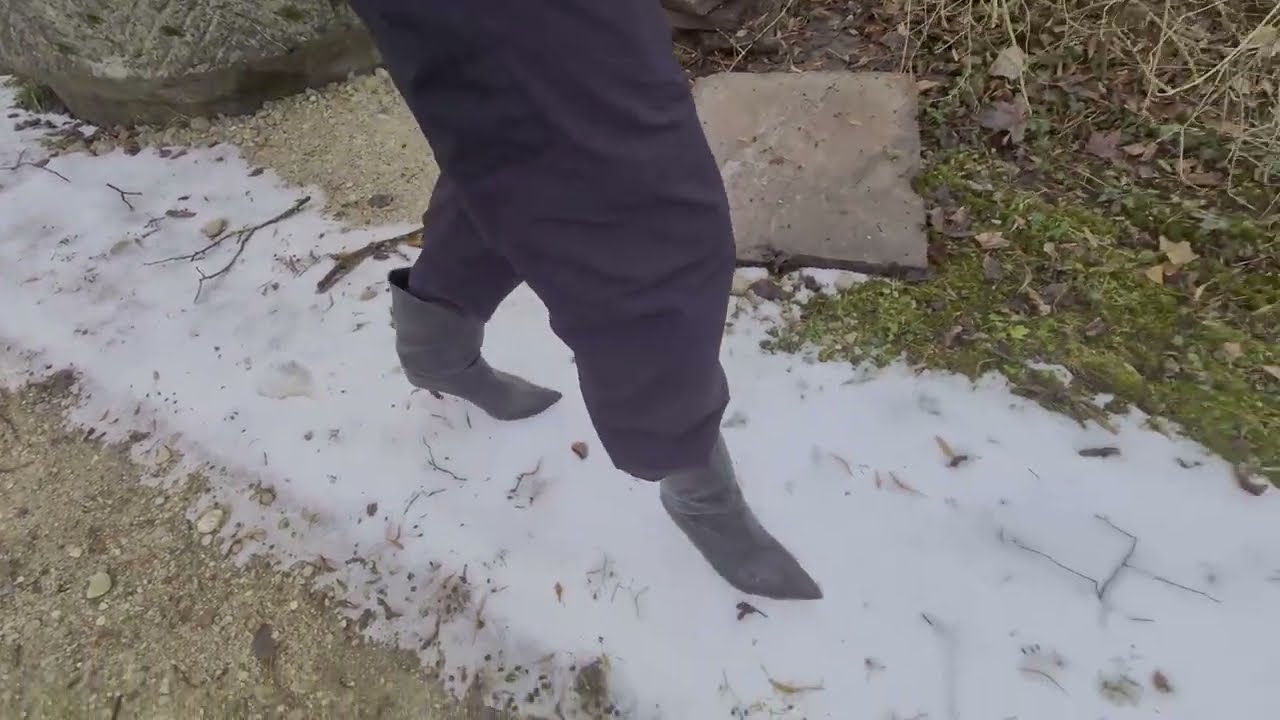 High Heel Boots in Snow and Mud