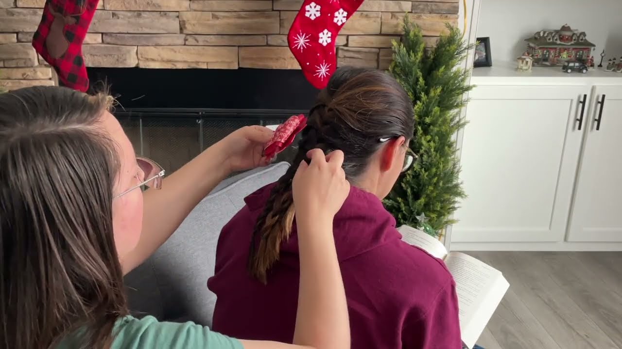 ❤️ Hair Play with Red Accessories on My Sister | Real Person Hair Play ASMR