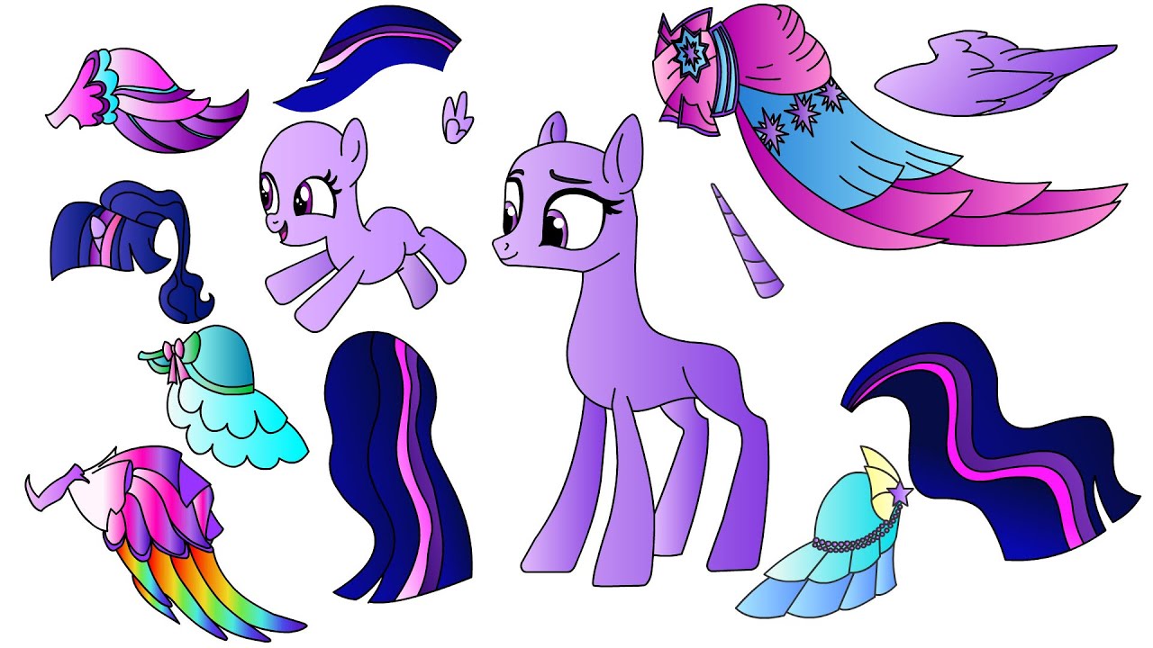 Mlp Mane 6 as alicorns Grand Galloping Gala- Paper Craft