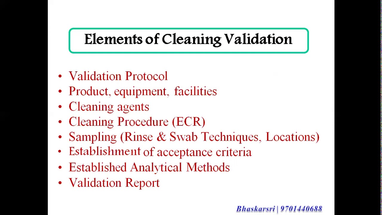 Cleaning Validation for API