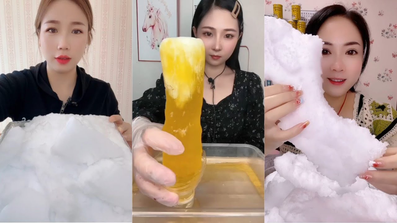 BOTTLE SLUSH ICE| SHAVED WHITE ICE #iceeating #asmr #asmrice #bottleice #shavedice #whiteice