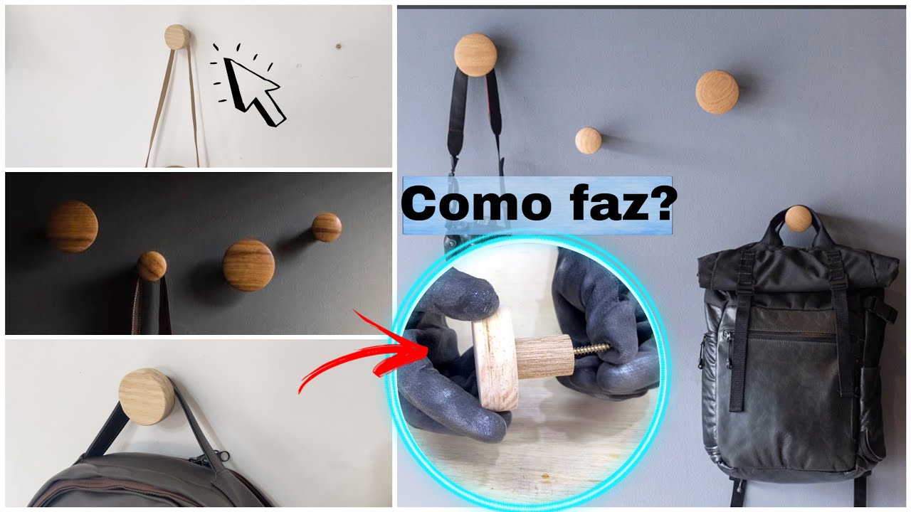 Como É que Faz Esses Ganchos Cabideiros com Suporte Invisível. Passo a passo.