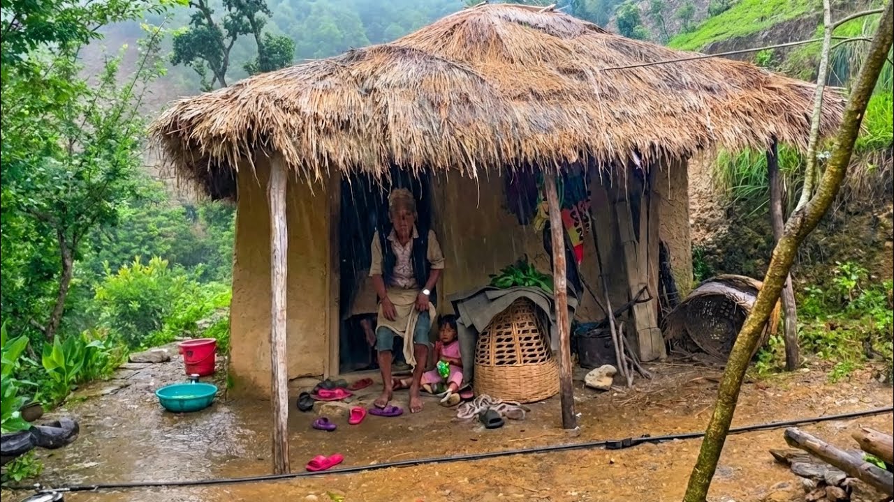 Real Nepali Mountain Village Life in the Rain Most Peaceful & Relaxing Village Lifestyle