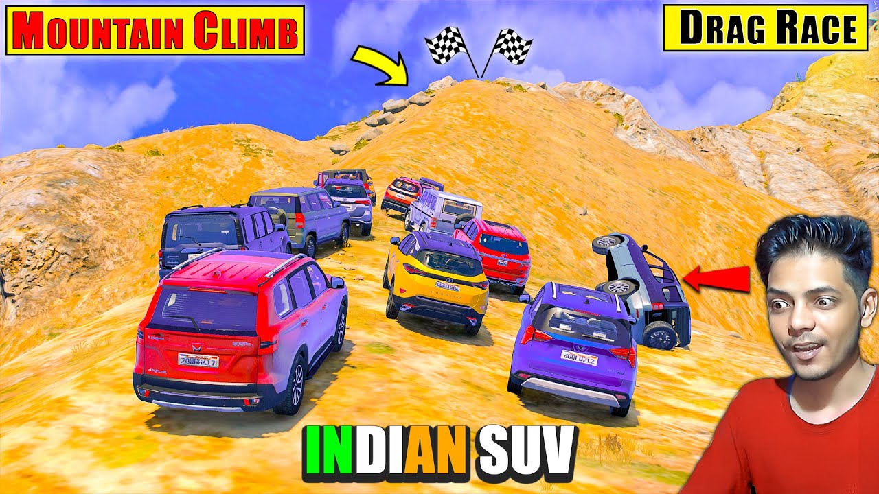 GTA 5 : POWERFUL INDIAN SUV 🔥Mount Chiliad Climbing DRAG RACE CHALLENGE!