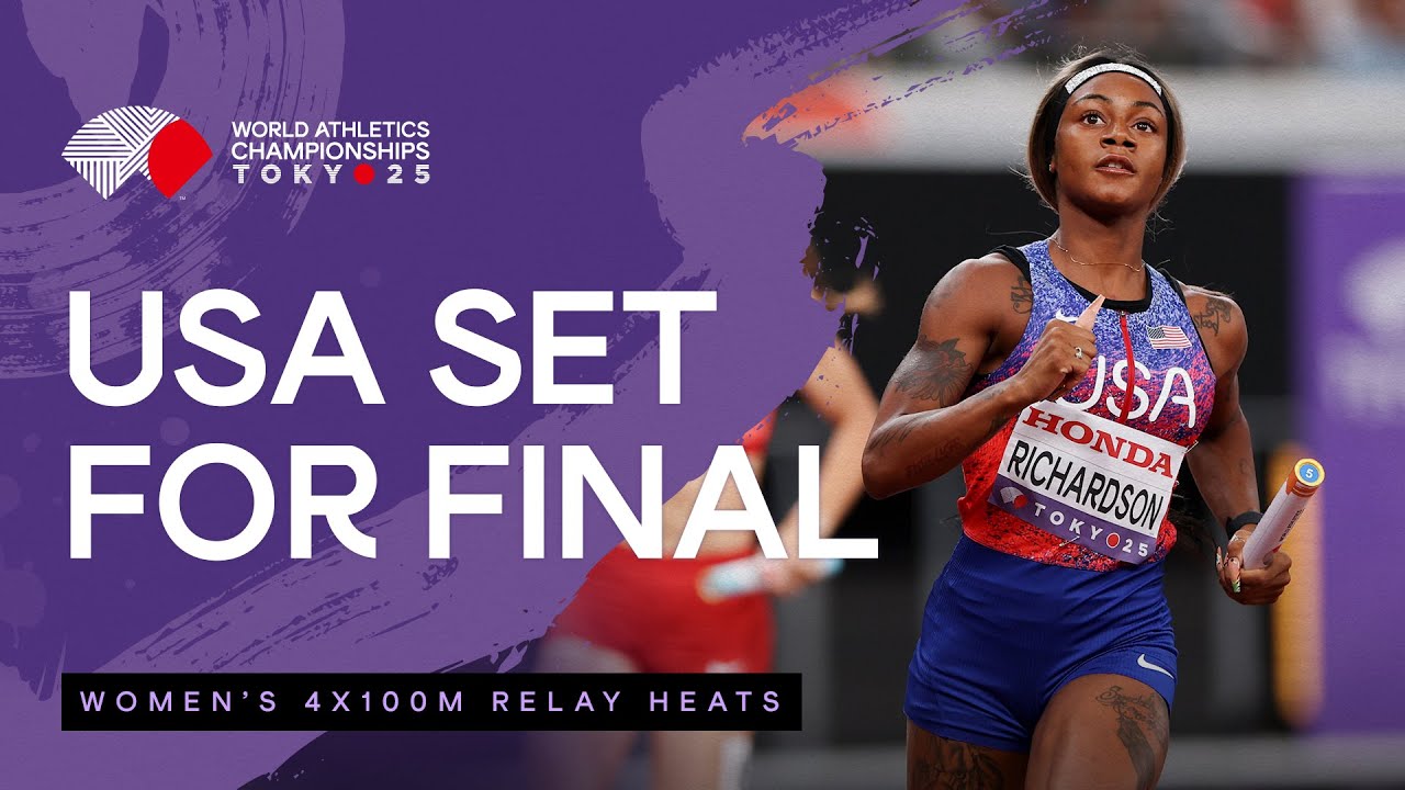 USA storm to 41.60 in the 4x100m heats | World Athletics Championships Tokyo 25