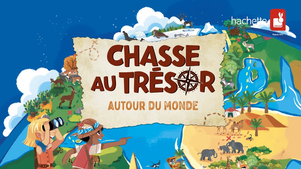 Janod - Jeu de stratégie enfant - Chasse au trésor Autour du Monde