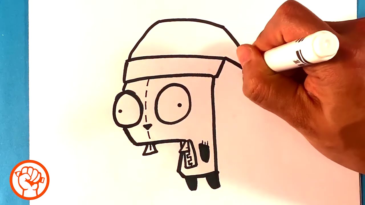 How to Draw Invader Zim - Gir Christmas - Easy Drawing Lesson