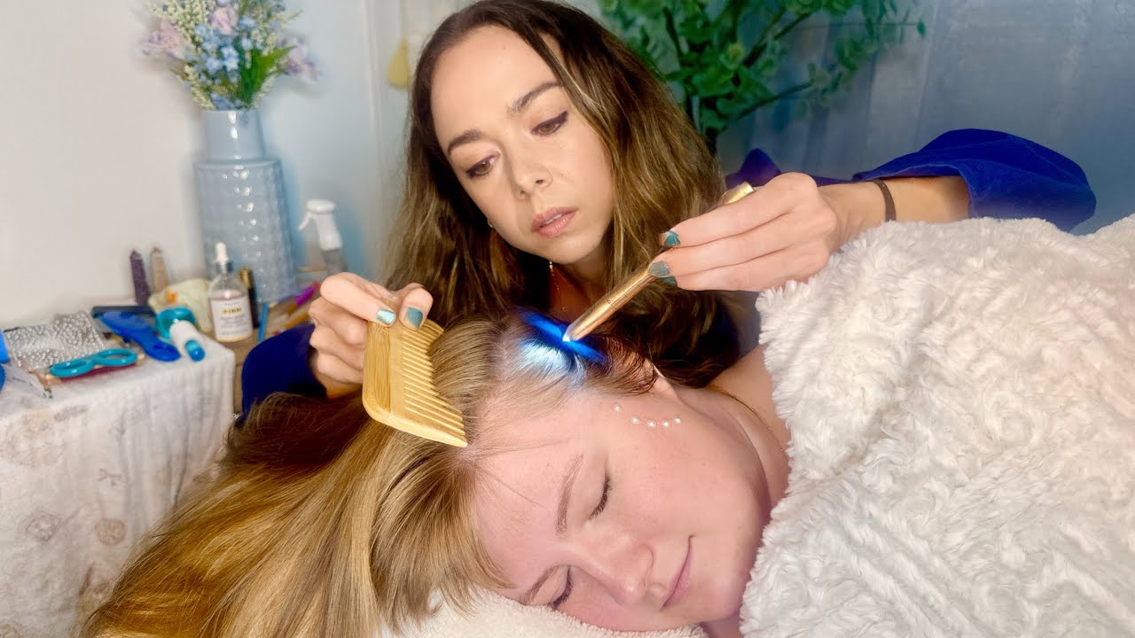 ASMR Scalp Check | Intense Lice Comb Tingles, Sensory Tests, Medical Hair Brushing , Measuring Tape