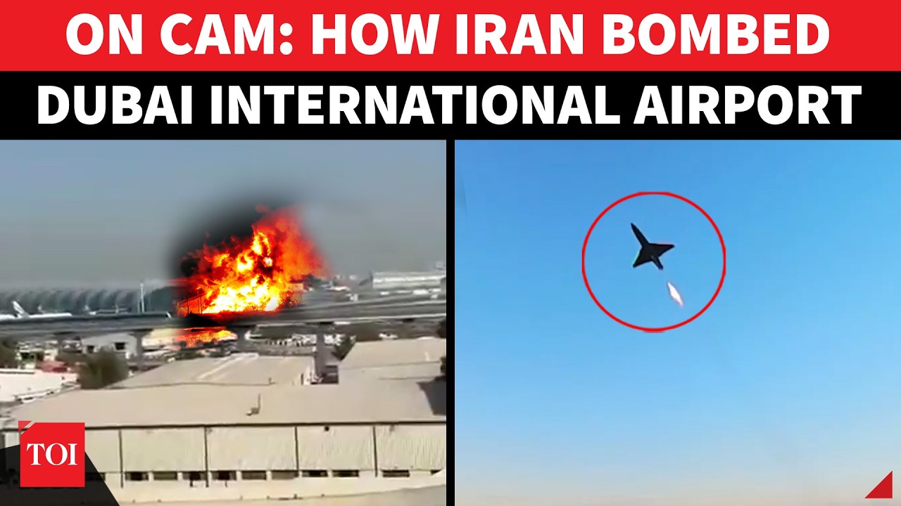 ON CAM: Moment Dubai Airport Was Bombed; Huge Explosion, Thick Smoke & Grounded Flights | WATCH