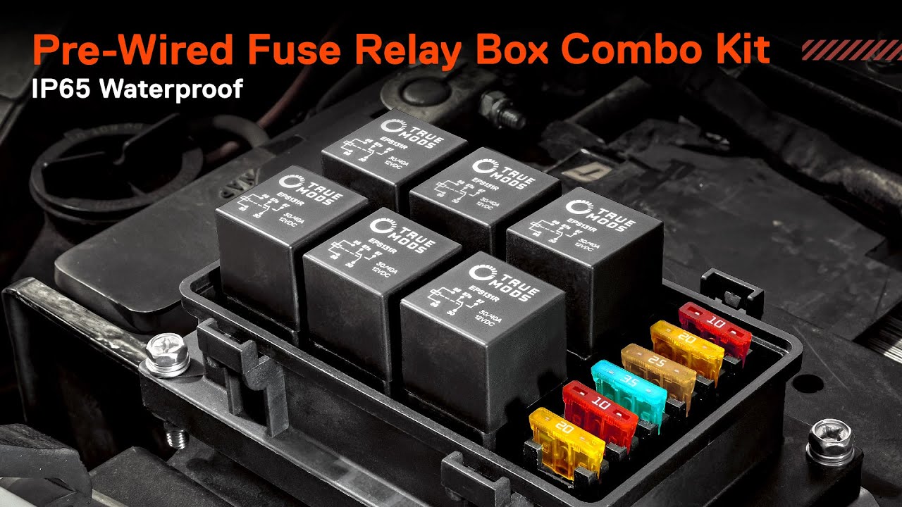 TRUE MODS Universal Waterproof Pre-Wired Fuse and Relay Box