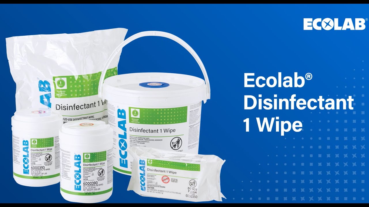 Ecolab Disinfectant 1 Wipe with Plastic-Free Wipes – The Wipe That Performs Without The Plastic