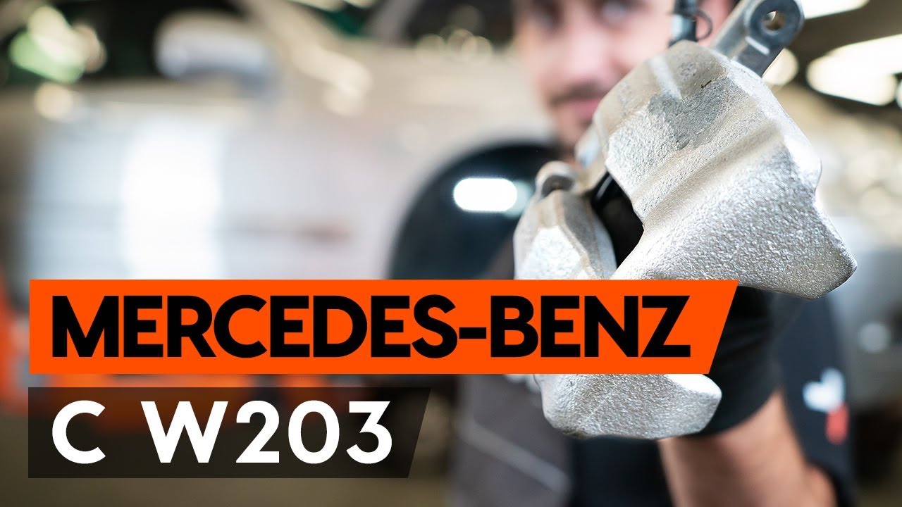 Kuinka vaihtaa etujarrusatula MERCEDES-BENZ С W203 -merkkiseen autoon [OHJEVIDEO AUTODOC]