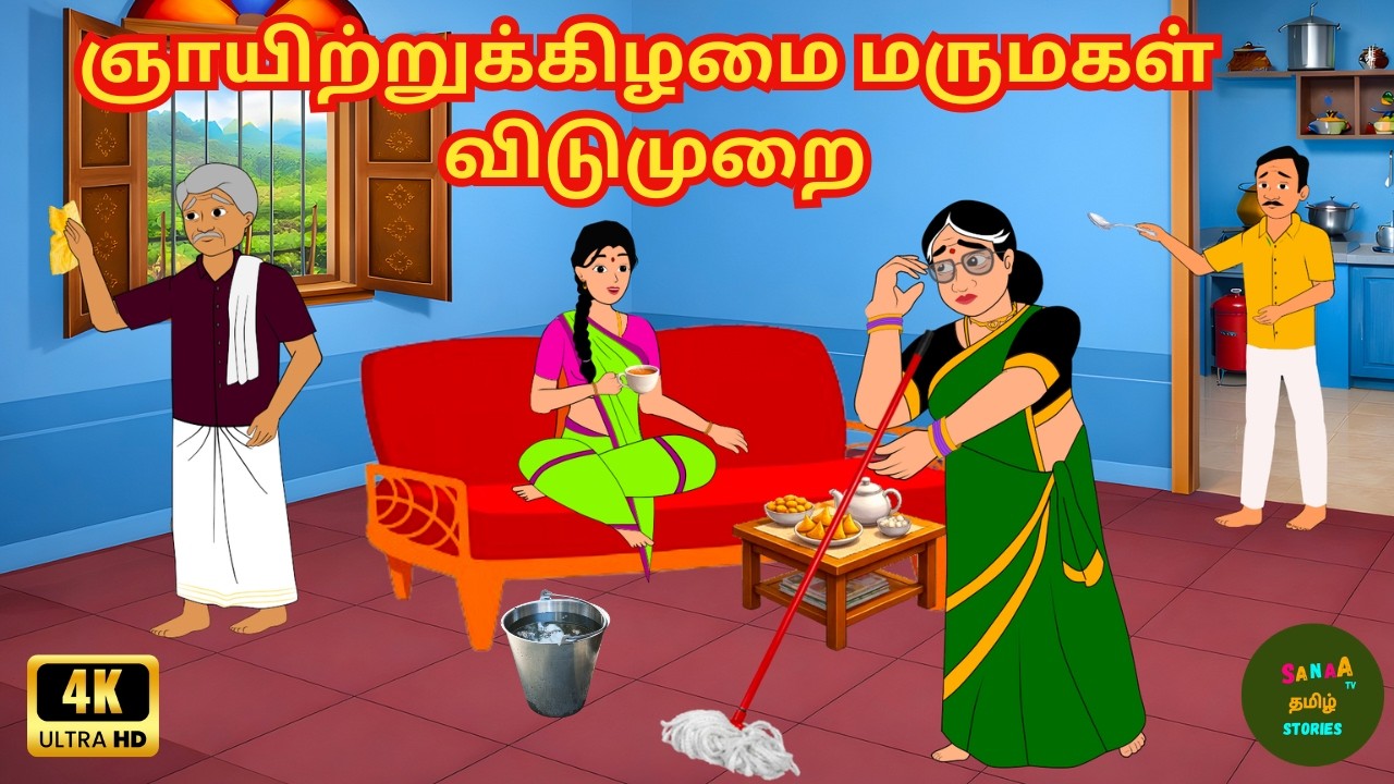Tamil Stories - ஞாயிற்றுக்கிழமை மருமகள் விடுமுறை - Tamil Moral Stories - Sanaa Tv Tamil Stories
