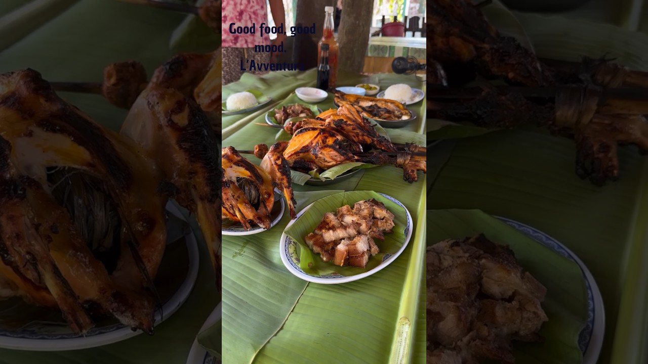 Good food, good mood. Bisaya Manok and fresh grilled Lempo.  #lavventura