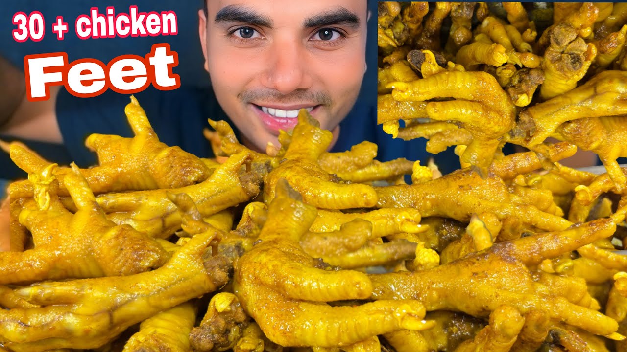 30+ Chicken Feet Curry Mukbang 😱 | Chicken Feet Eating Challenge | Masraf Eats
