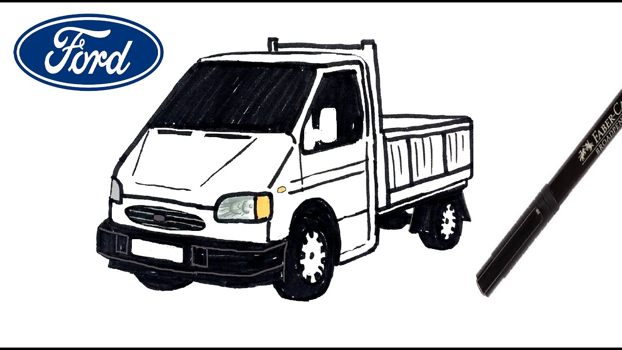 Easy Drawing Ford Pick-up I Kolay Ford Transit Pikap Çizimi I Kamyonet Nasıl Çizilir?