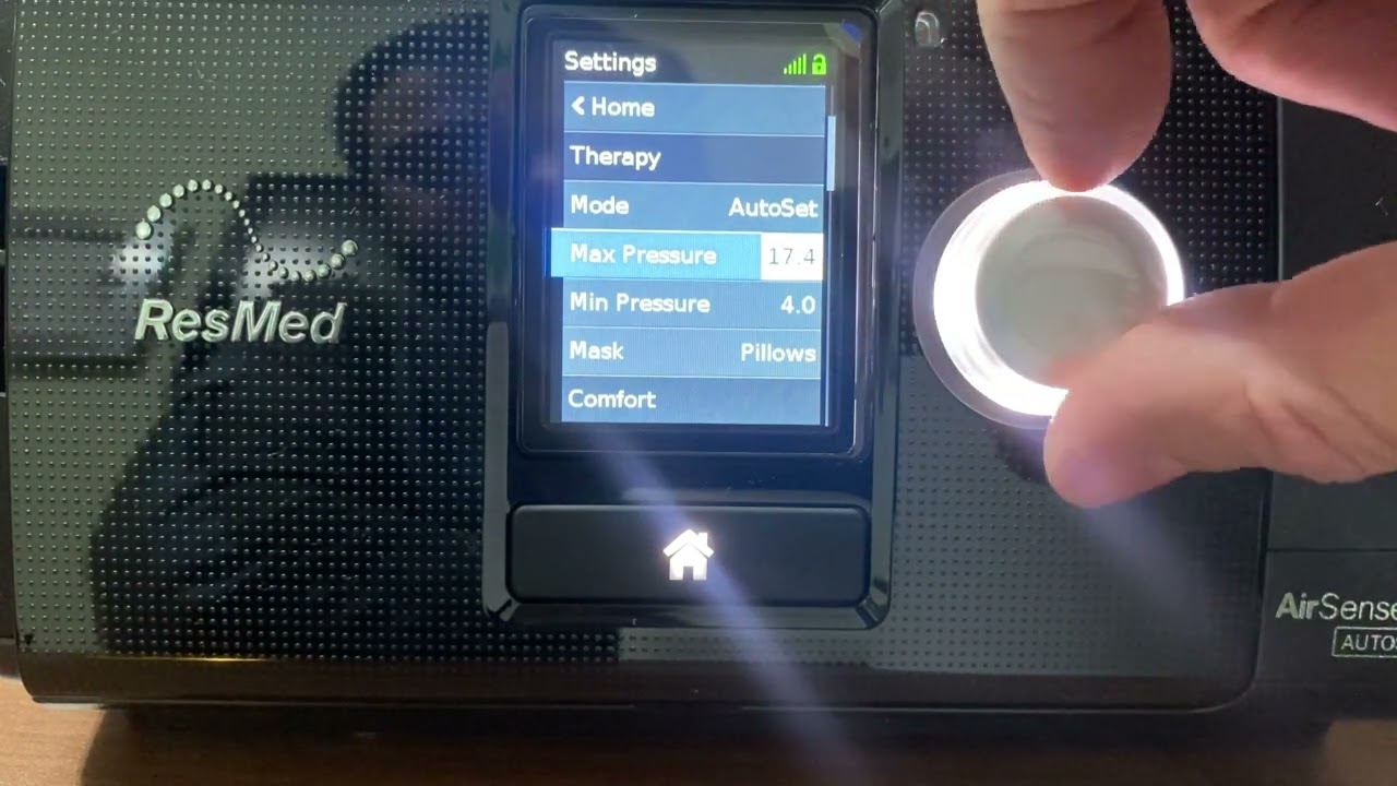 Como configurar as pressões do CPAP Resmed S10 Autoset
