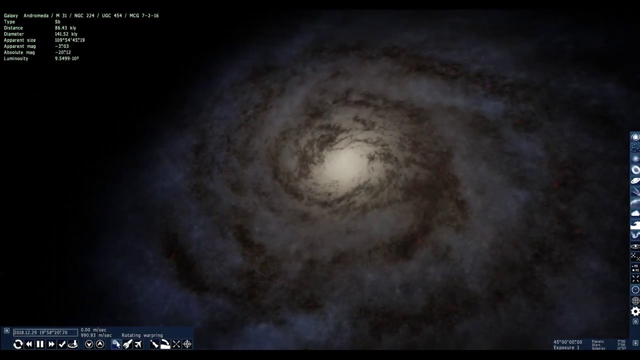 Travel to Andromeda Galaxy Space Engine with warp ship