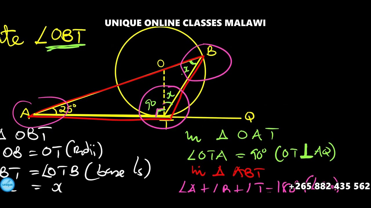 Form 4 Maths - Tangent (practice question)