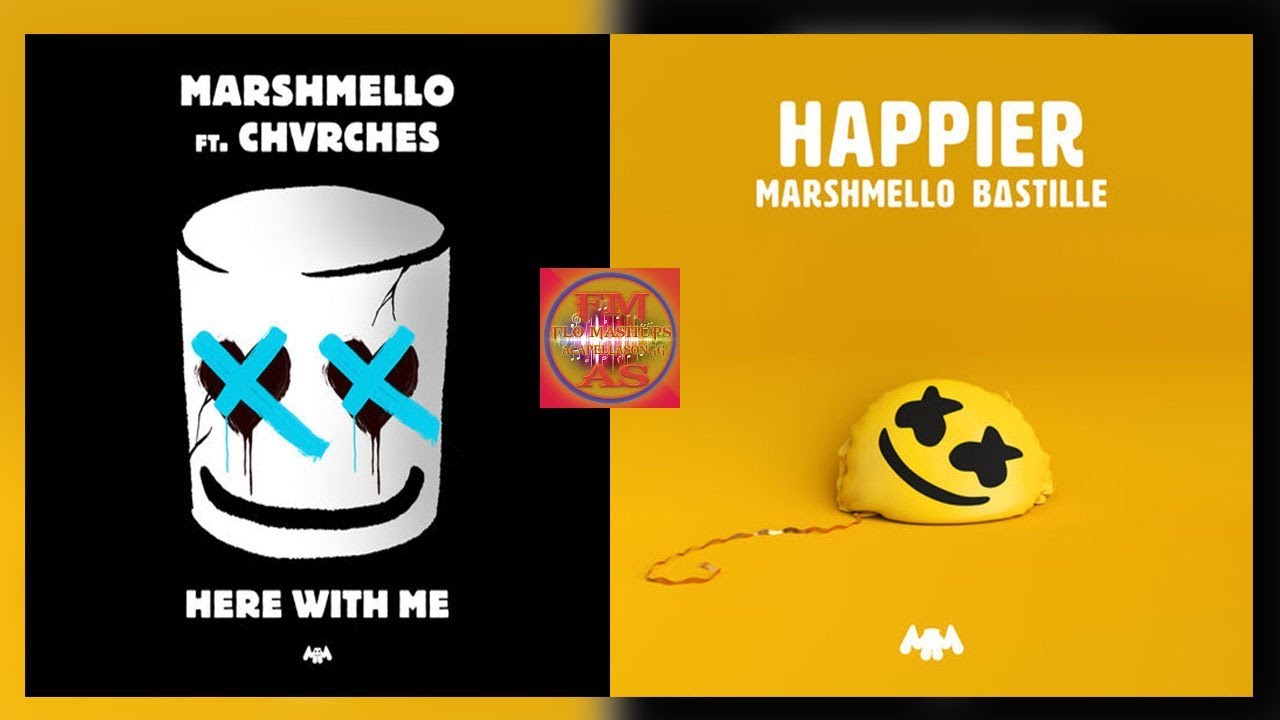Marshmello - Happier / Here With Me (feat. CHVRCHES & Bastille) [Lyrisc Video] (Mashup)