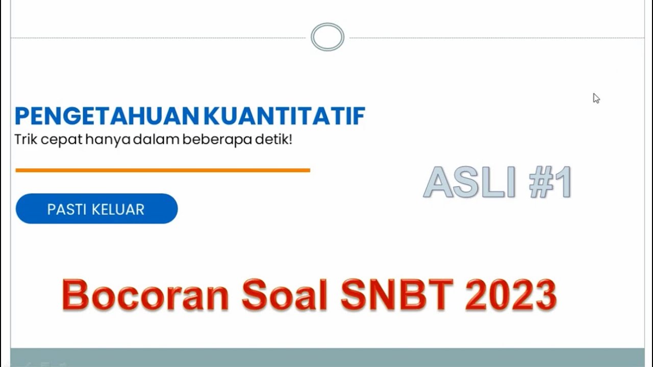 BOCORAN SOAL TPS UTBK SNBT 2023