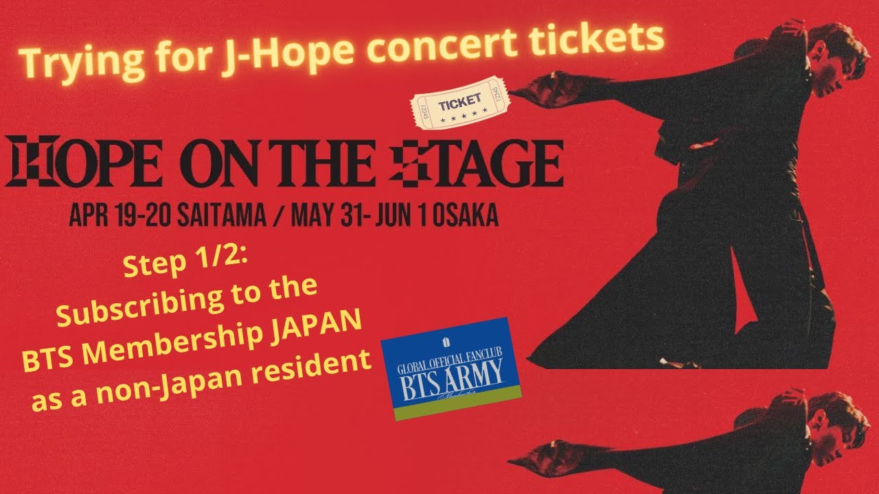Trying for J-Hope concert tickets 1/:Subscribing to the BTS Membership JAPAN as a non-Japan resident