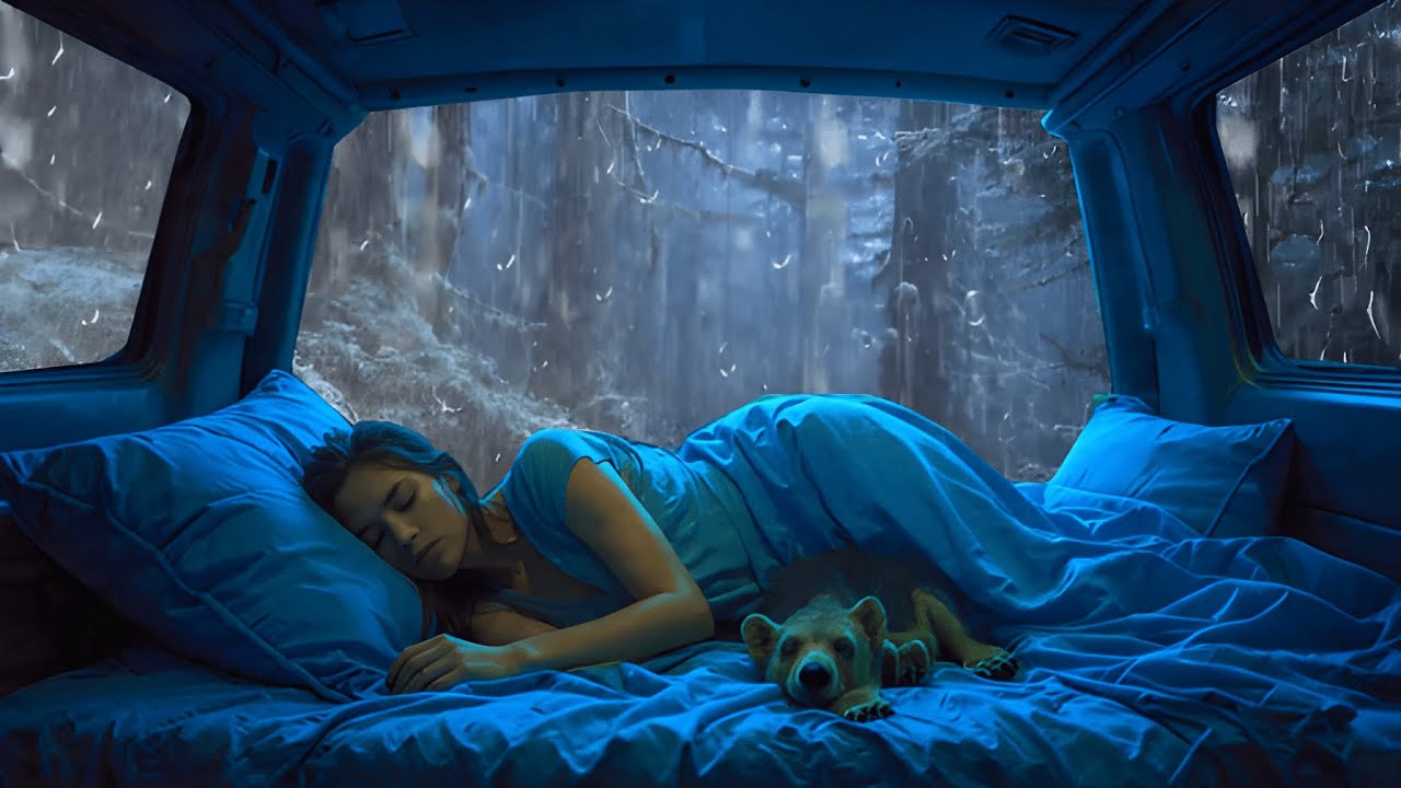 Heavy Rain and Thunder Sounds in Van 🚐 | Deep Sleep & Relaxation ASMR