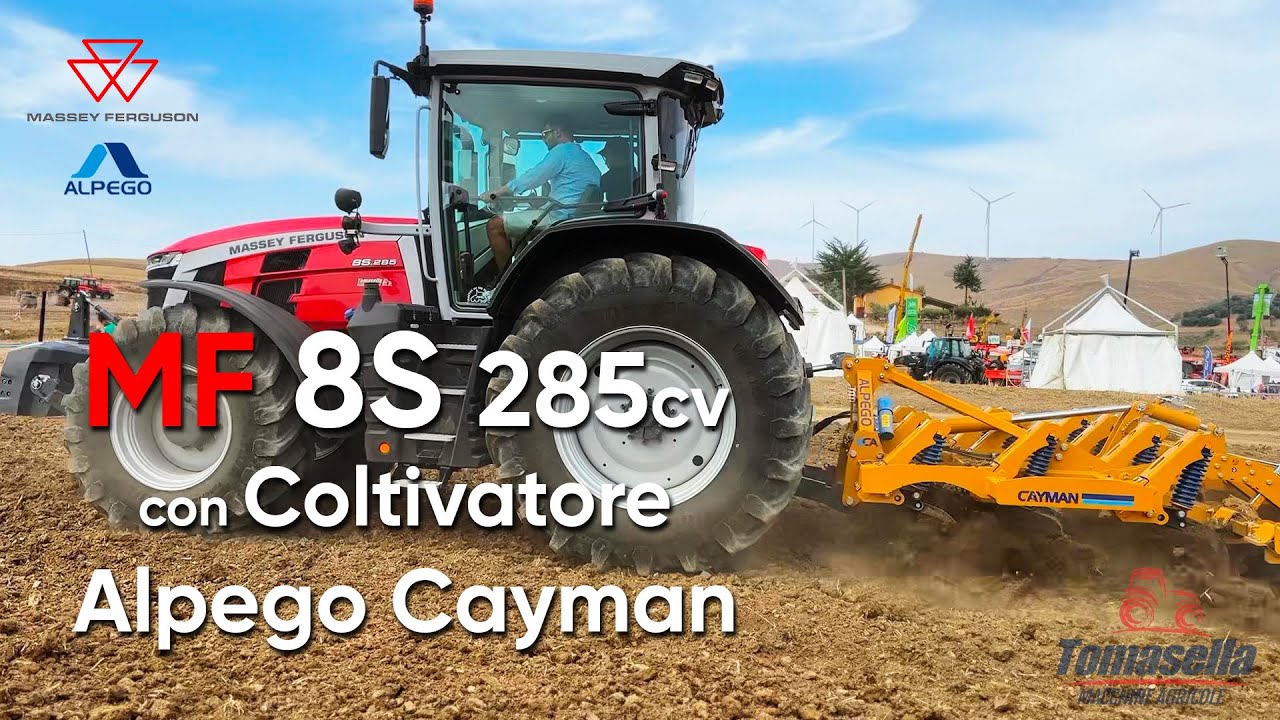 Prova in campo Massey Ferguson 8S con Coltivatore Cayman