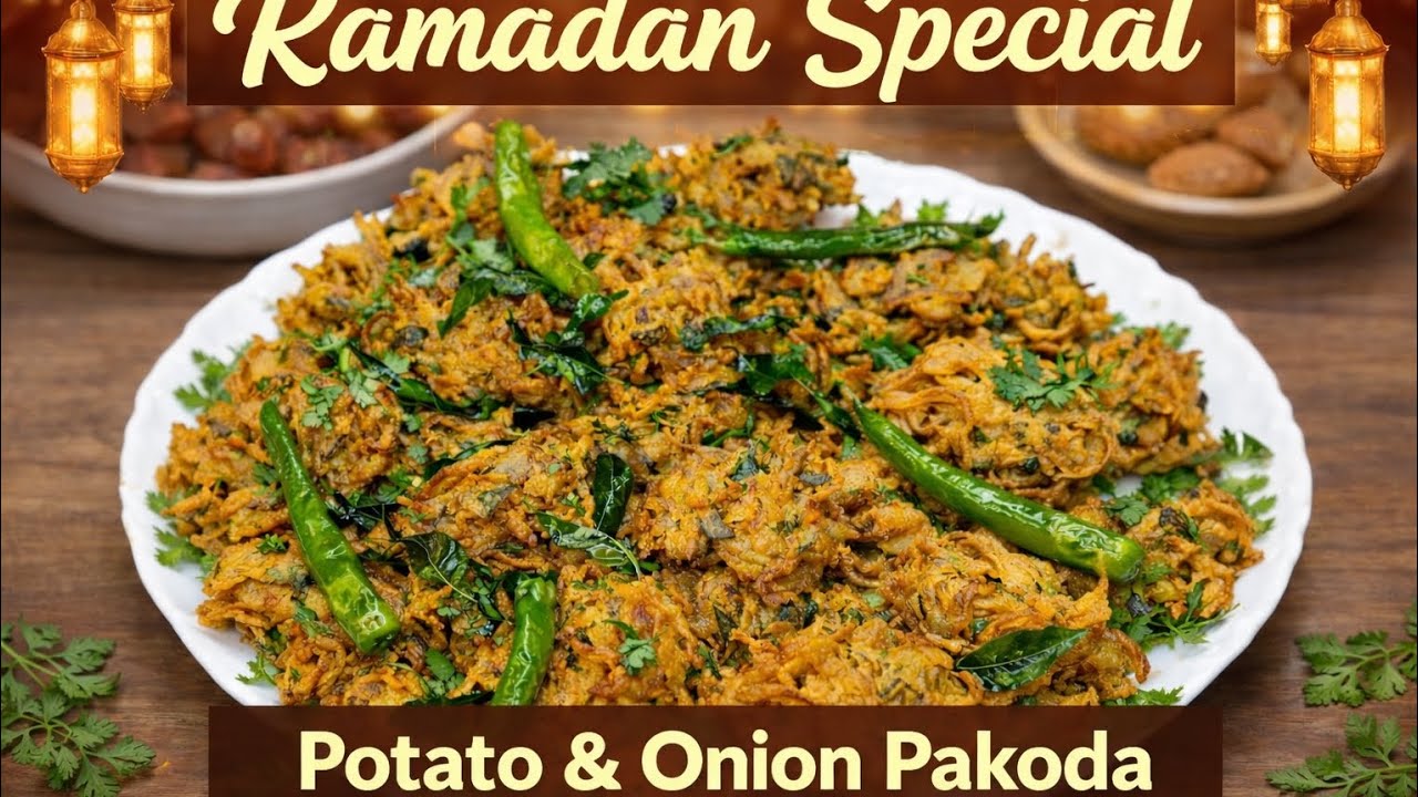 Sabse Crispy Potato Onion Pakoda Recipe | Ramzan Iftar Special #Easy#Recipe😋